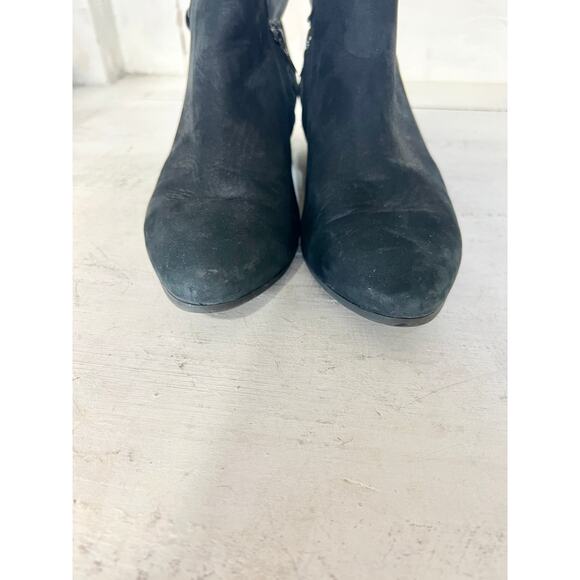 Paul Green Suede Almond Toe Block Heel Ankle Boots Black Women's Size 5.5 UK - Picture 4 of 9